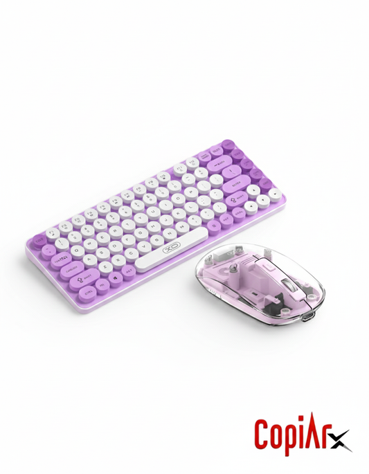 TECLADO WIRELESS/BT 80% XO-KB-12 + MOUSE WIRELESS BT TRANSPARENTE